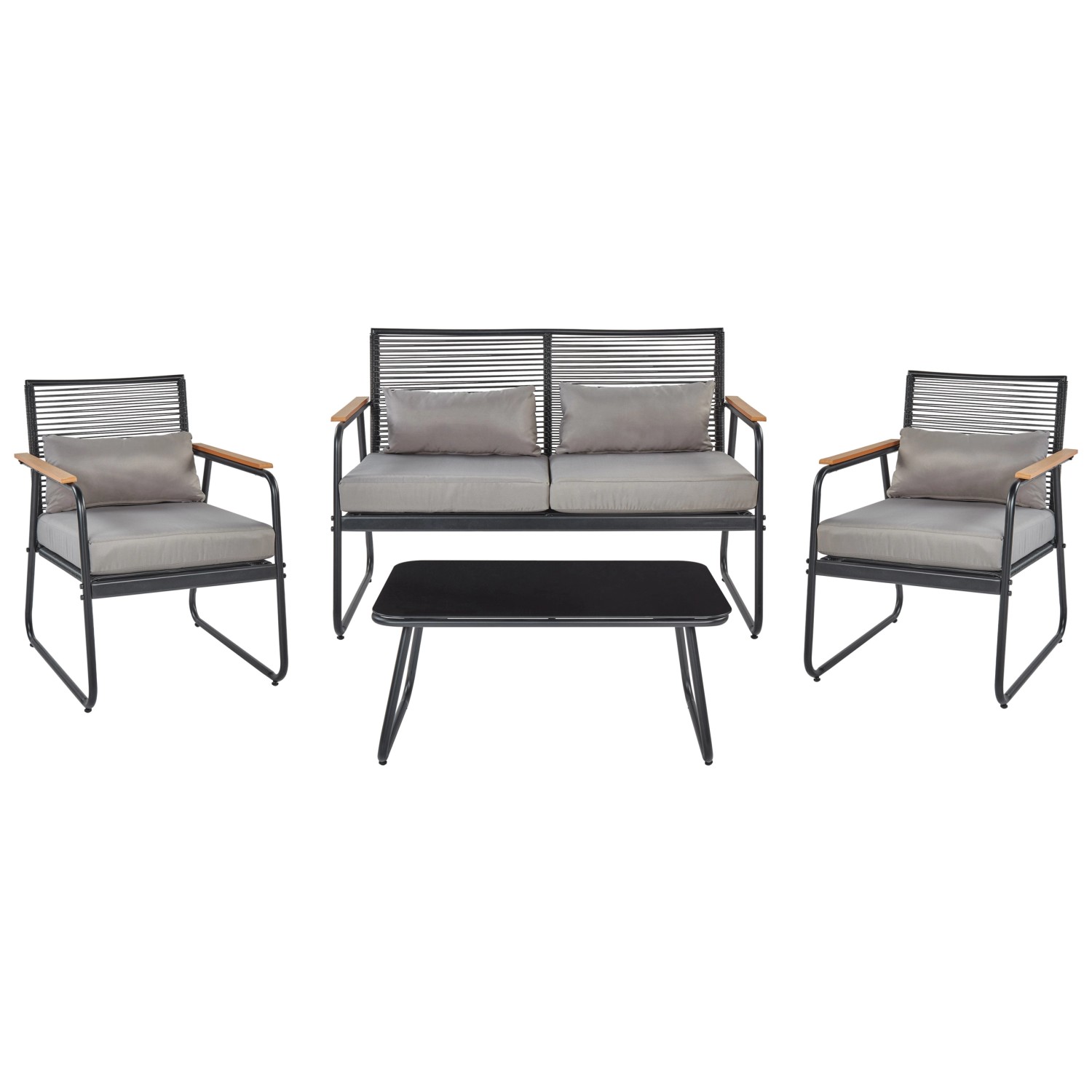 Thumbnail - Beliani Lounge Set POMONTE Schwarz Grau