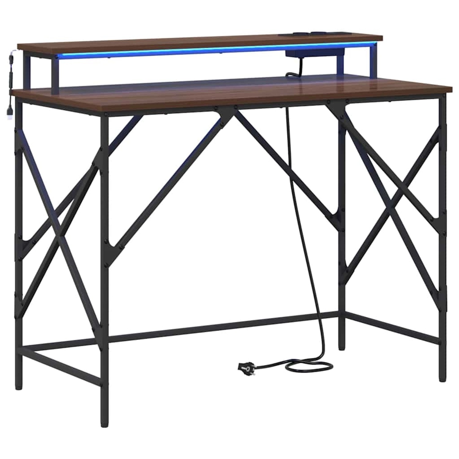 vidaXL Schreibtisch mit Regal Braun Eichen-Optik 100 x 50 x 86,5 cm 859399