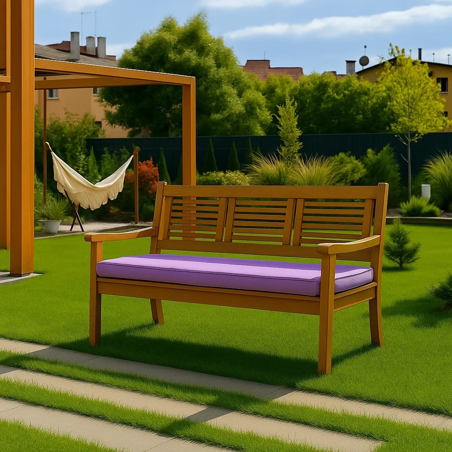 Setgarden Medio Kissen Outdoor Gartenbank Kissen 130x50x7cm Kissen Für 2-Sitzer Bänke 1tlg Purple_6