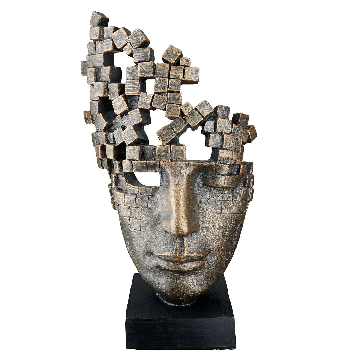 Gilde Skulptur Male Mask Bronzefarben 30 cm x 16 cm