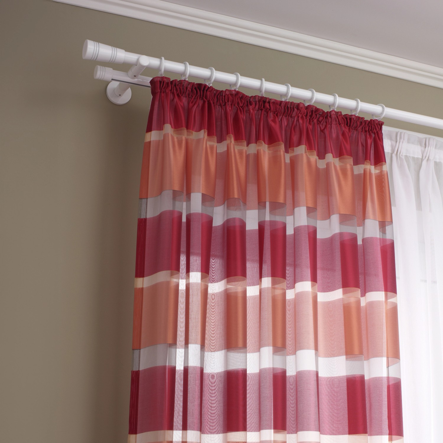 Gardinia Chicago Gardinenringe, 10er-Pack, Weiß, für Stangen mit 20 mm Durchmesser.