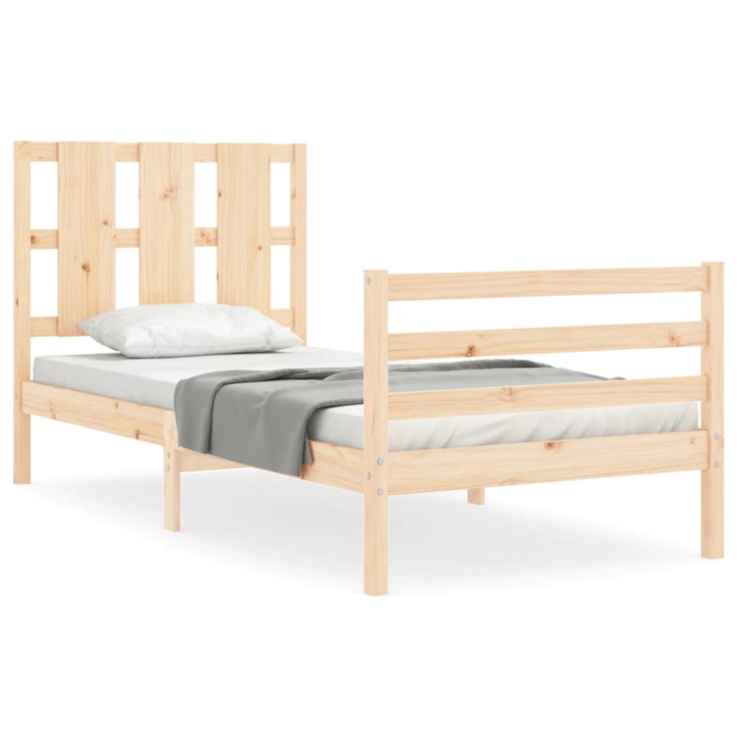 vidaXL Massivholzbett mit Kopfteil 100x200 cm 3194106 günstig online kaufen