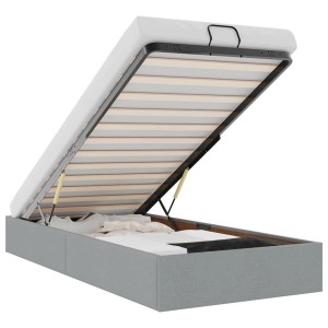 vidaXL Ottoman-Bett ohne Matratze Hellgrau 90x200 cm Stoff 3310847