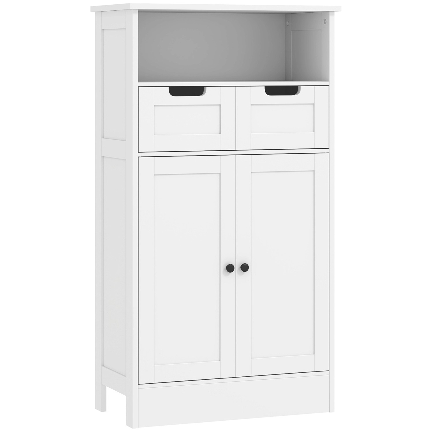 Kleankin Badzimmerschrank mit Verstellbar Ablage MDF Weiß 60L x 30B x 108,8 günstig online kaufen