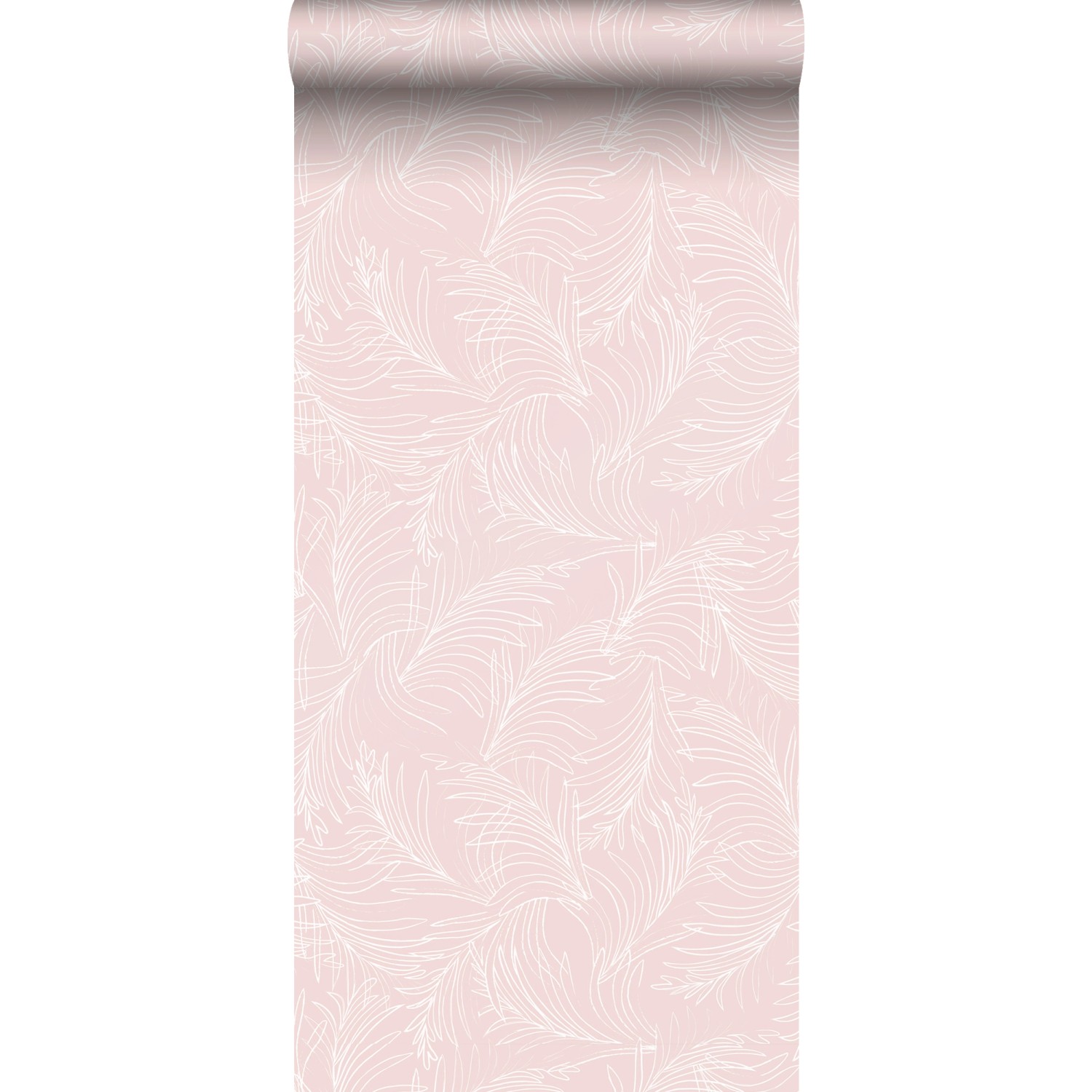 Sanders & Sanders Tapete Federn Rosa und Weiß 53 cm x 10 m günstig online kaufen