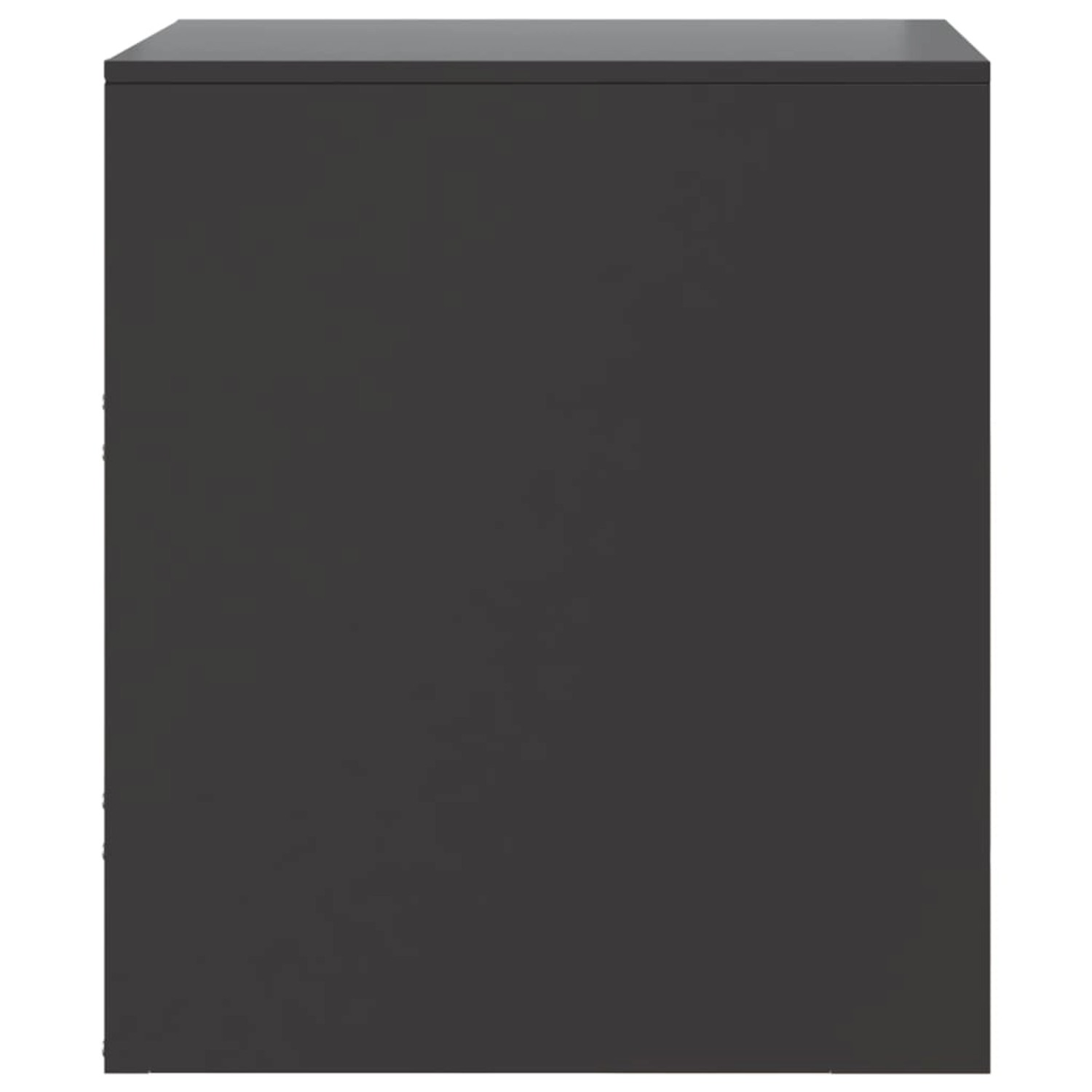 Zwei schwarze vidaXL Nachttische aus Stahl, 34,5x39x44 cm, Modell 2.