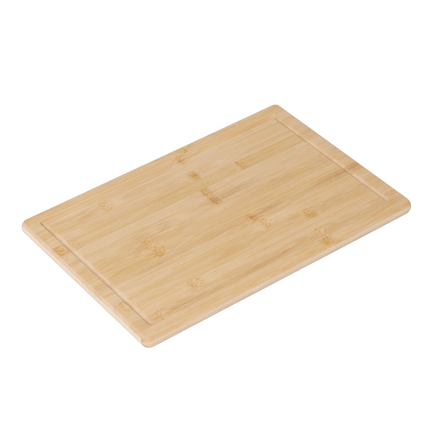 Relaxdays Schneidebrett Bambus Natur mit Saftrille 38 cm x 25 cm