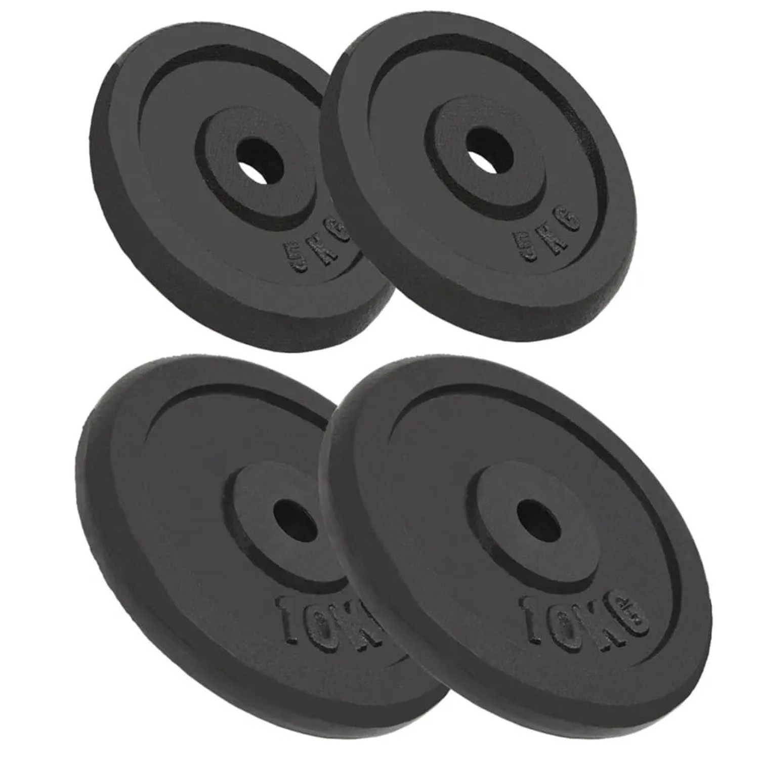 vidaXL Hantelscheiben 4 Stk 2x10 kg 2x5 kg Gusseisen 91395