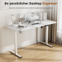 HOMAVO höhenverstellbarer Schreibtisch, 120x60cm, weiß, mit USB-Ladestation und Anti-Kollisionssystem.