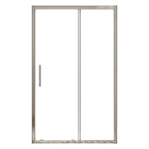 AICA Schiebetür 120x190 cm, Duschabtrennung mit 8 mm ESG-Glas und chromglänzendem Rahmen.