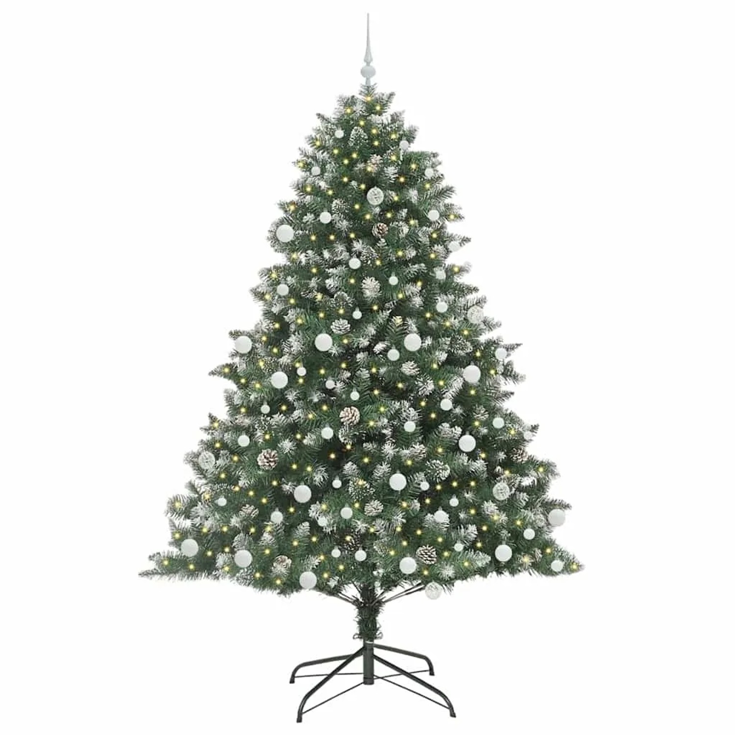 vidaXL Künstlicher Weihnachtsbaum mit 300 LEDs Grün 140 x 140 x 210 cm 3395248