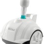 Weißer Auto Pool Cleaner ZX50 Poolroboter mit Schlauch und Rädern.