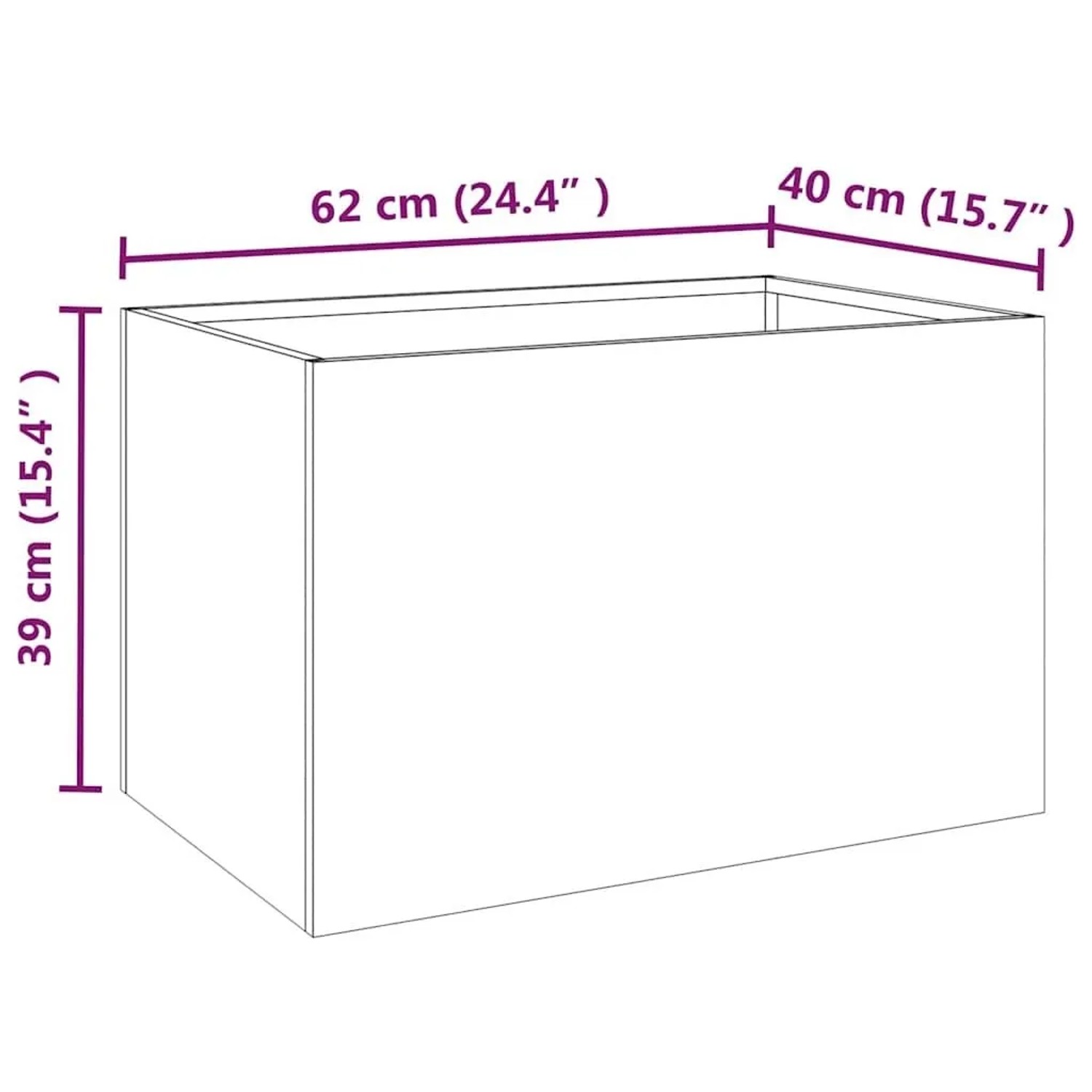 vidaXL Pflanzkübel 62x40x39 cm Cortenstahl 821557_11