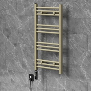 LuxeBath Handtuchheizkörper Elektrisch 300W Beige 500 x 800 mm Badheizkörper Gerade mit Seitenanschluss