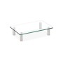 Relaxdays Bildschirmständer Glas Transparent Höhenverstellbar 38,5 cm x 24 cm 2,1 kg