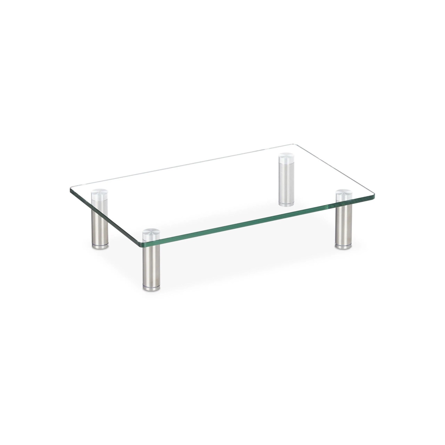 Relaxdays Bildschirmständer Glas Transparent Höhenverstellbar 38,5 cm x 24 cm 2,1 kg