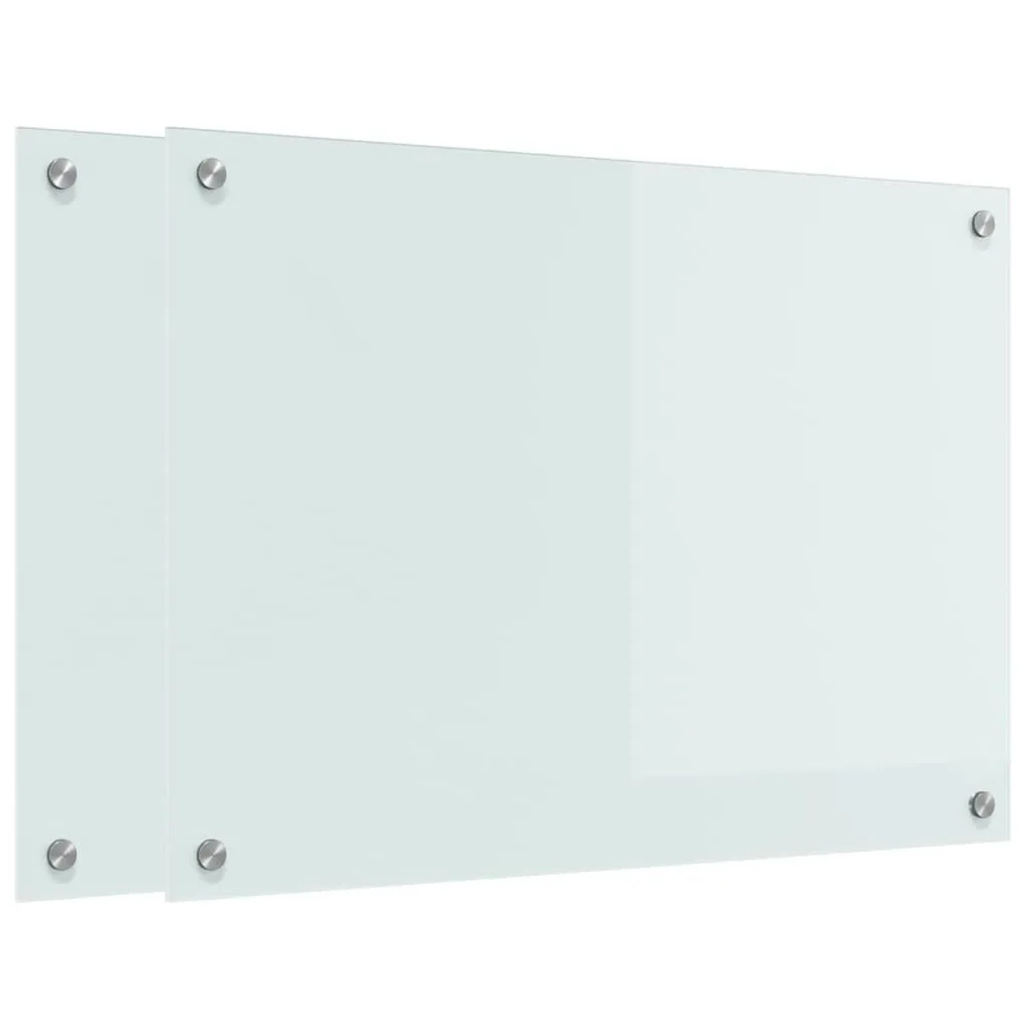 vidaXL Küchenrückwand 2 Stk Weiß 70 x 50 cm Gehärtetes Glas 3415519