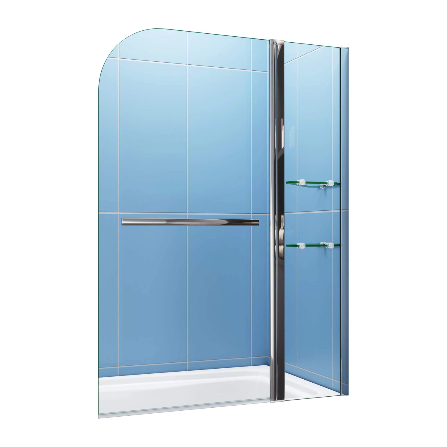 Duschparadies 120x140cm 2-teilig Faltwand Viertelkreis Duschwand Badewanne günstig online kaufen