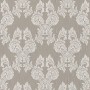 Textiltapete Barock in Grau und Beige mit matter Oberfläche.