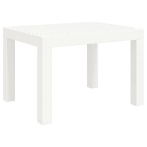 Weißer vidaXL Gartentisch (59x47x40 cm) aus Polypropylen (PP).