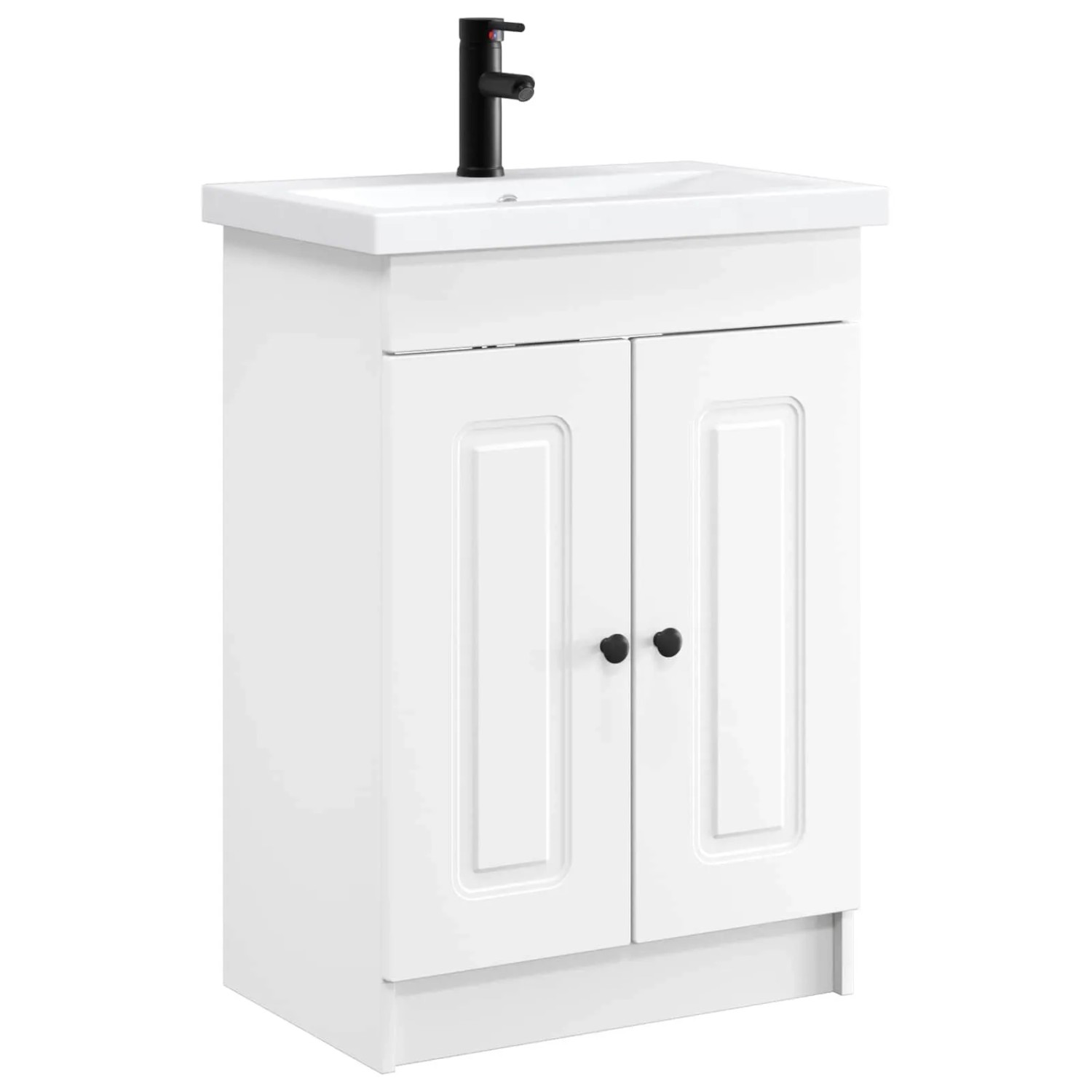vidaXL Badezimmermöbel-Set Weiß 56 x 37,5 x 81 cm Holzwerkstoff 3404164