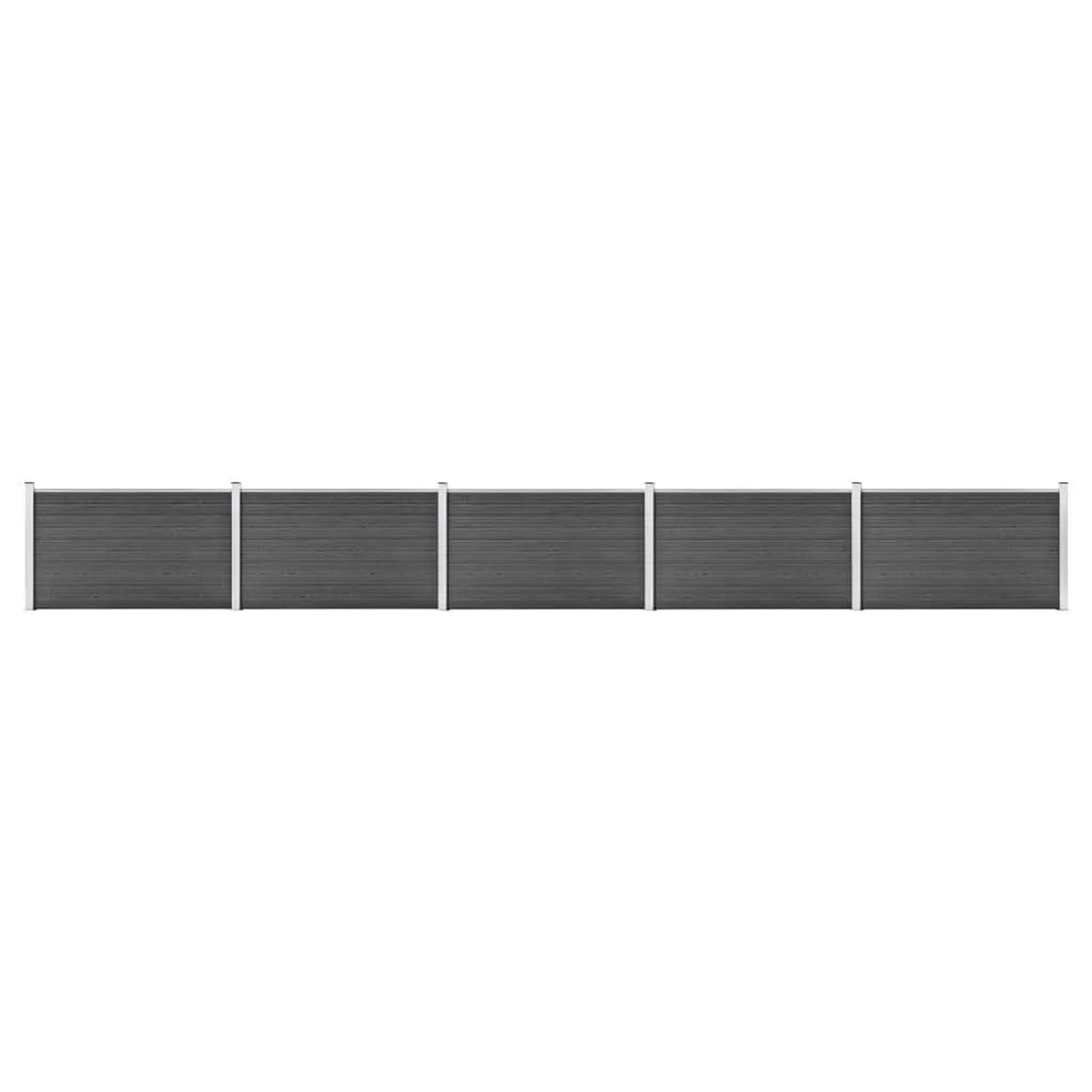 vidaXL Zaunelement Set WPC 872x105 cm Schwarz 3070450
