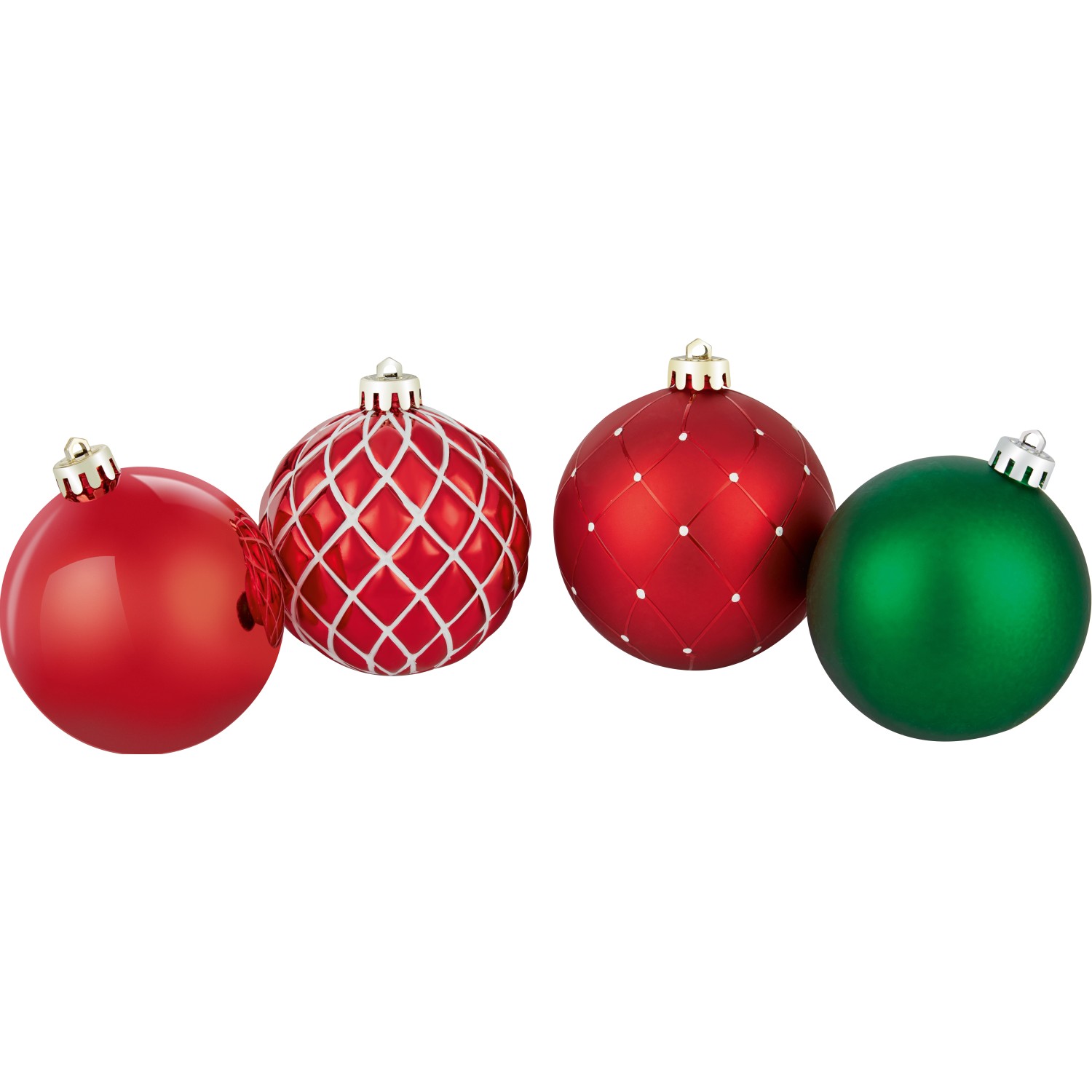 Weihnachtsbaumkugeln Ø 8 cm Kunststoff Rot Grün 6-teilig