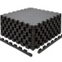 eyepower Bodenschutzmatten, 12er Set, 63x63cm, Schwarz. Ideal als Fußmatten & Schmutzmatten.