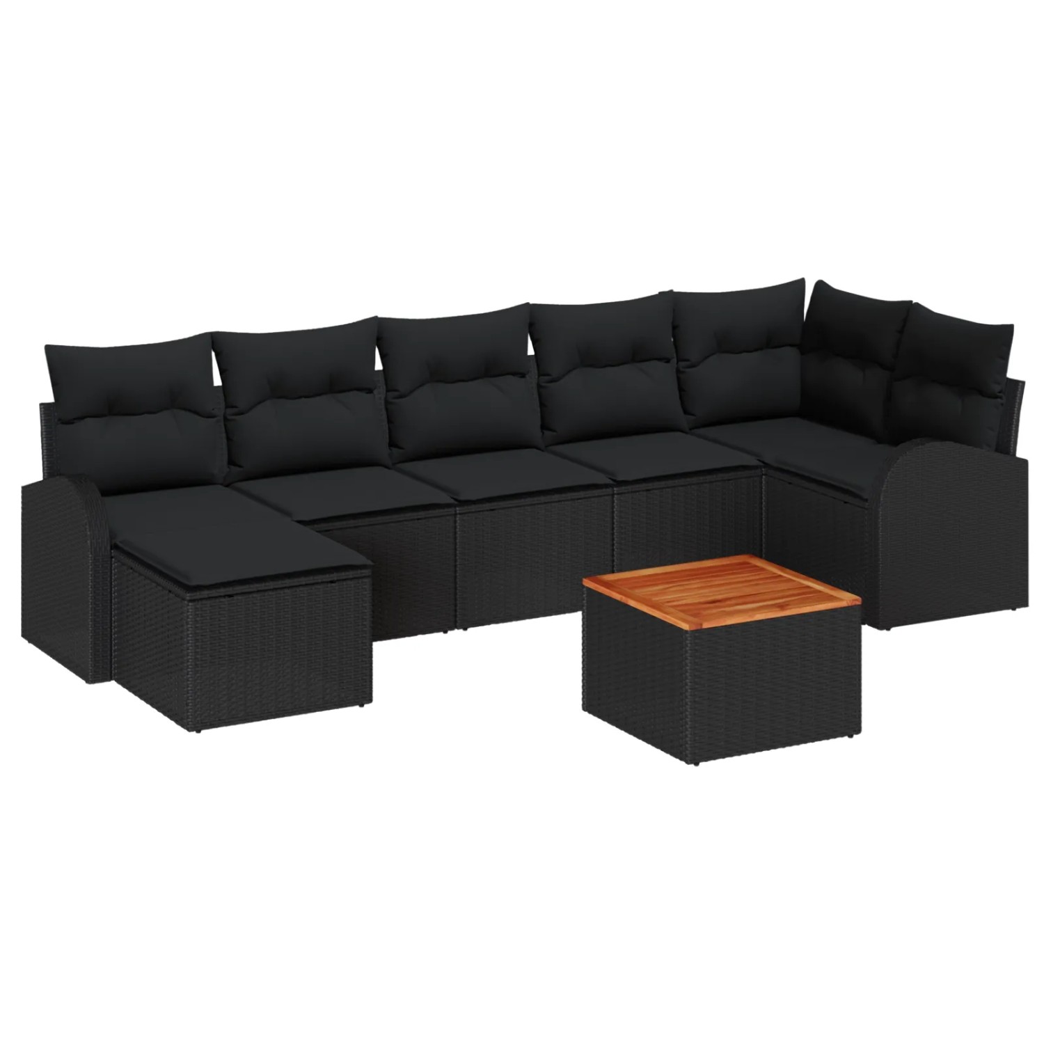 vidaXL Garten-Sofa-Set 8-Tlg Schwarz 3356280