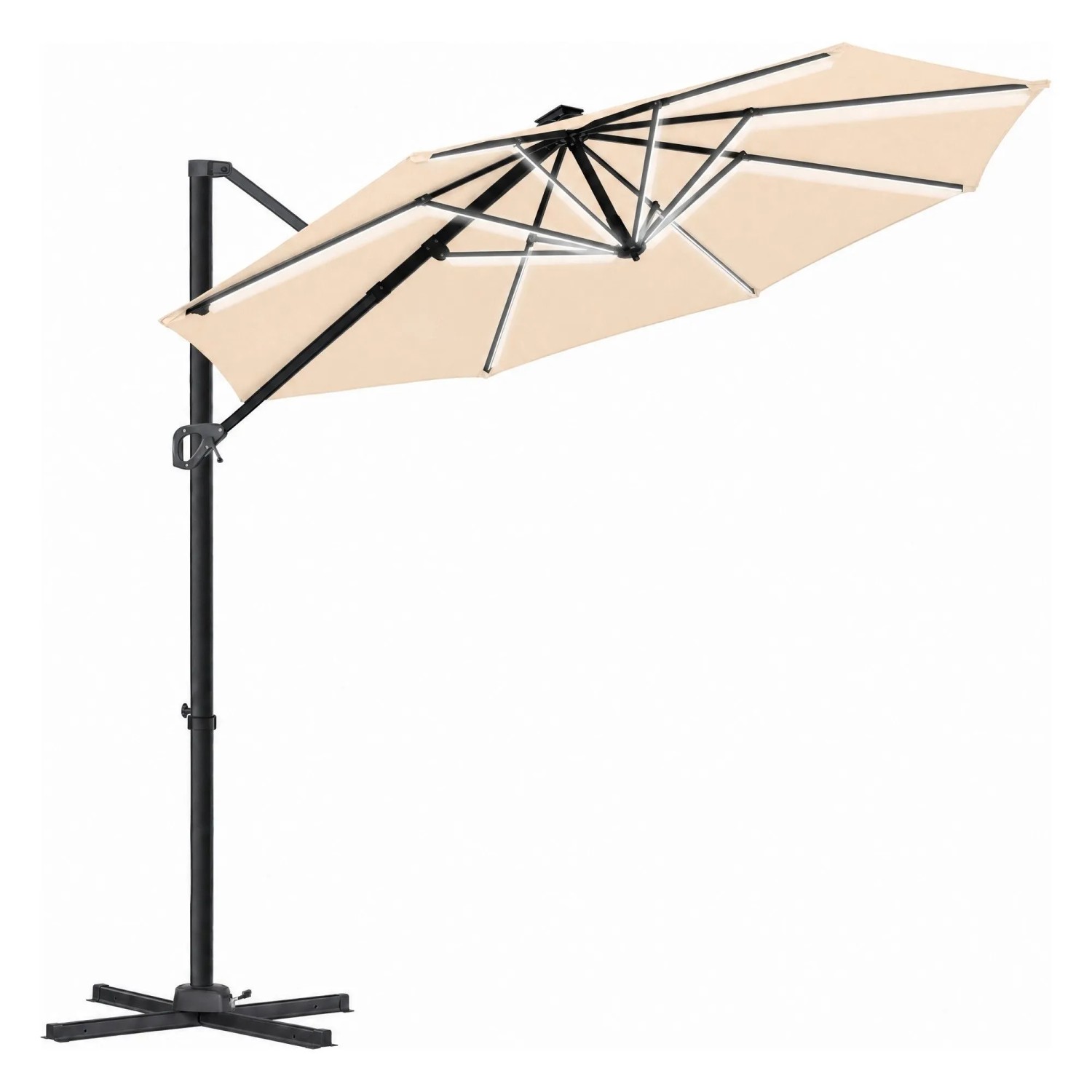 KESSER Ampelschirm SUN XL Drehbar UV50+ Ø 330 cm Beige mit LED
