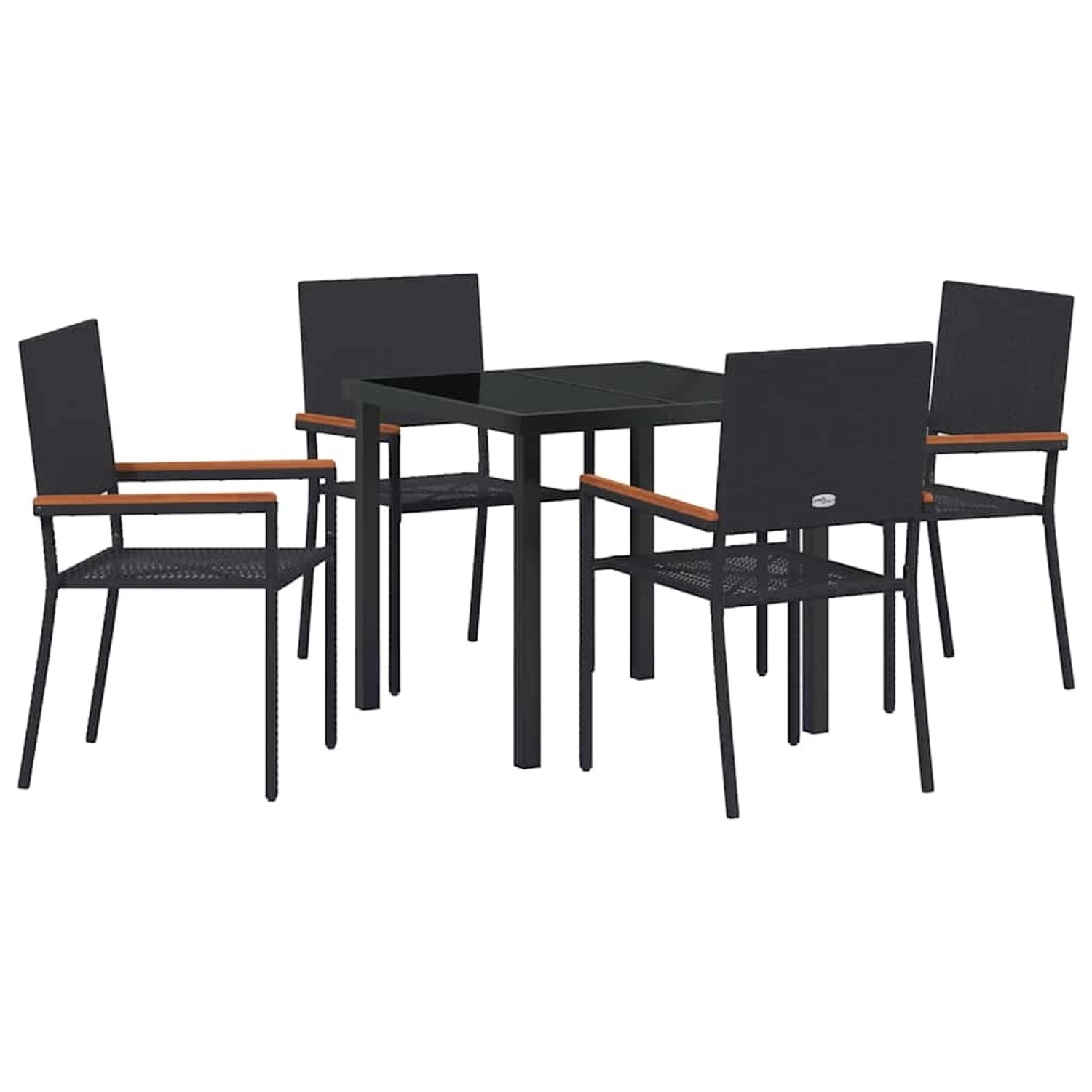 vidaXL Garten Essgruppe 5-Tlg Schwarz Poly Rattan 3379703 günstig online kaufen