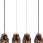 Goldfarbene Globo Pendelleuchte Narri, 4-flammig, modernes Design für Esszimmer und Wohnbereich.