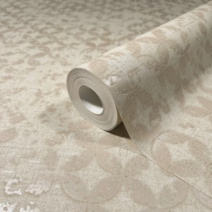 Beige Vliestapete mit grafischem Sternenmuster von Marburg, moderne Wandgestaltung für Wohnräume.