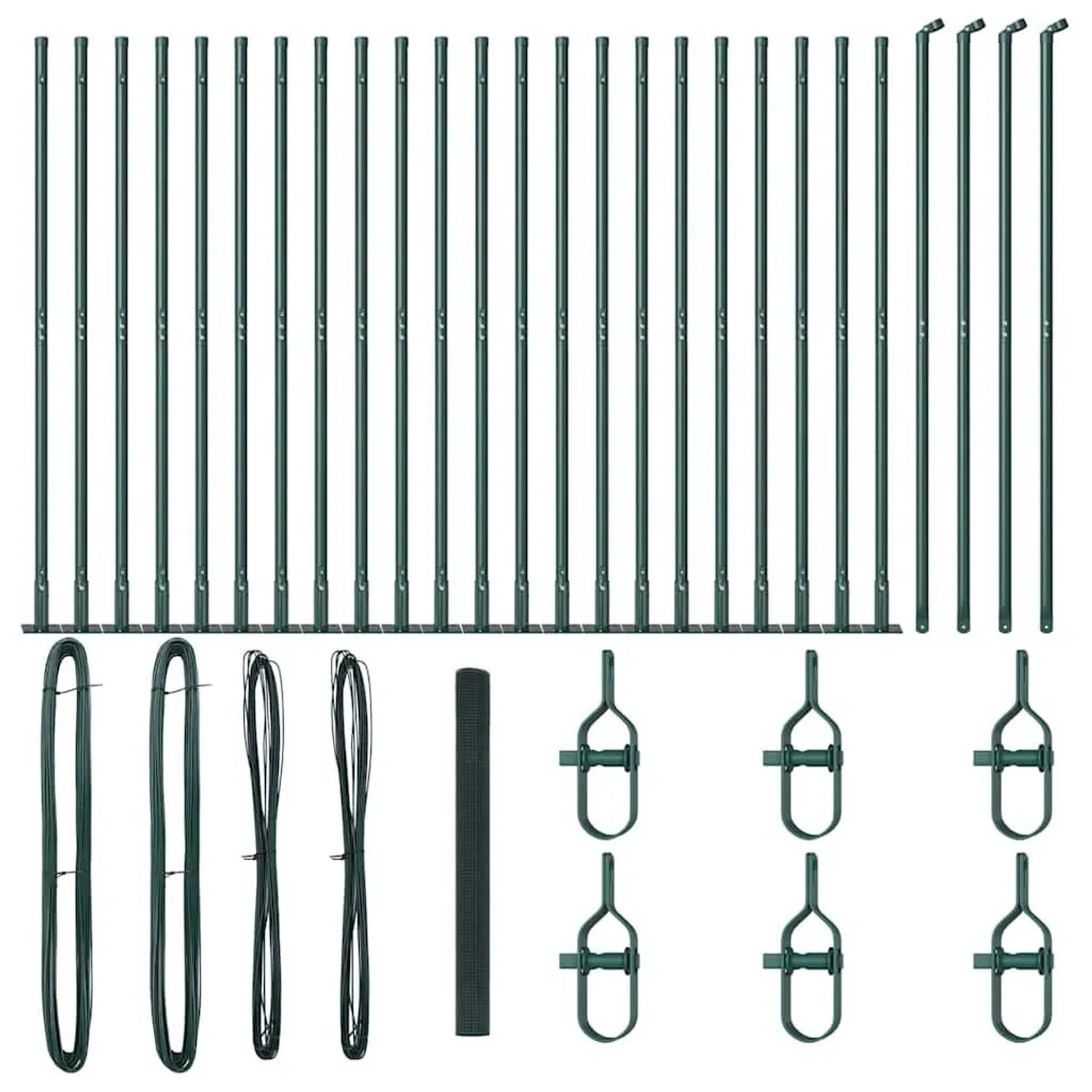 vidaXL Zaunpfosten Grün 50 x 1,5 m 16 x 16 mm Maschen Stahl und PVC 3352483 günstig online kaufen