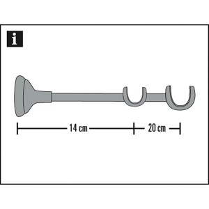 Gardinia Doppelträger Europa, silber-antik, für zwei Gardinenstangen Ø 19 mm.
