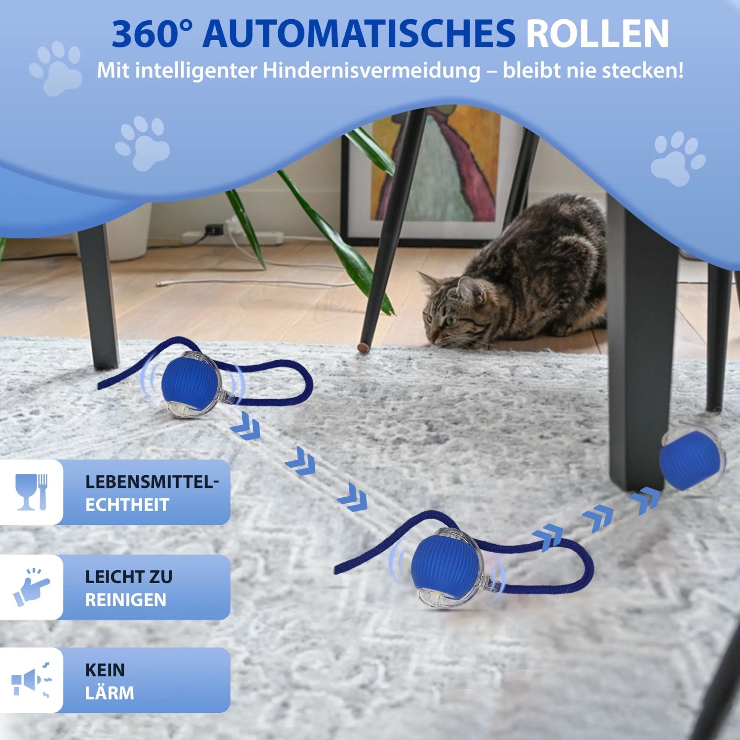 PETSATION Interaktiver Katzenball Blau_5