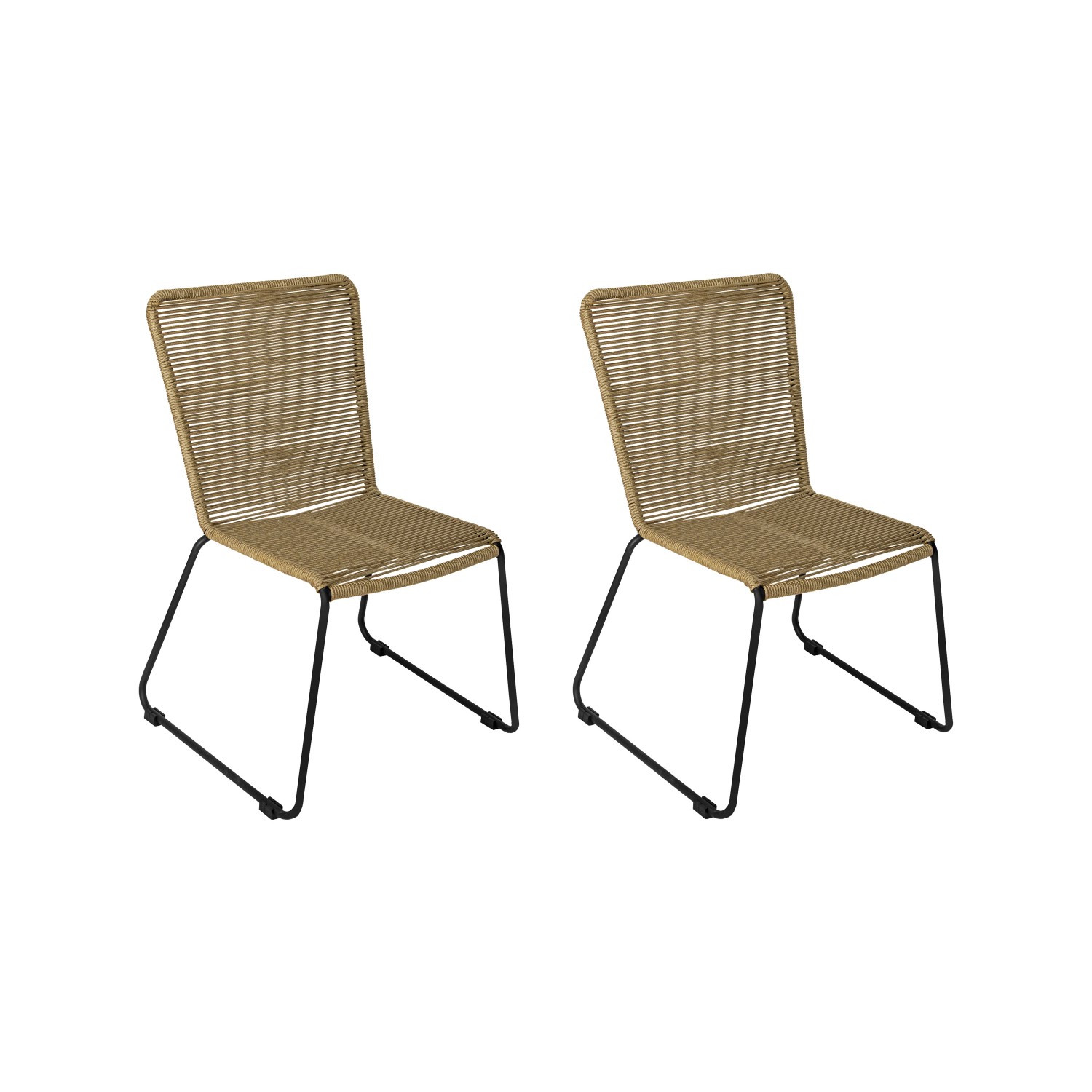 SAM Gartenstuhl Outdoor-Seilstuhl  Taupe mit Eisen-Gestell in Schwarz ISRA günstig online kaufen