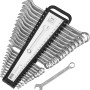 25-teiliges Gabelringschlüssel-Set (6-32 mm) im Halter. Werkzeug zum Schrauben an KFZ und mehr.