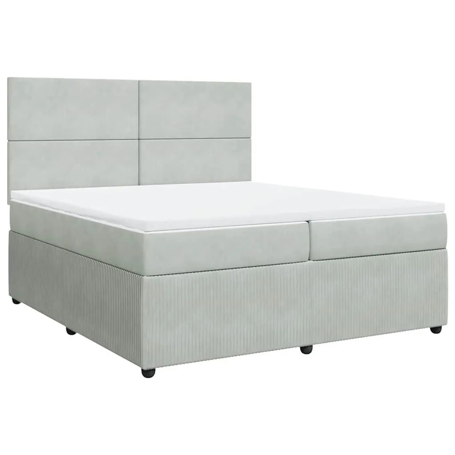 vidaXL Boxspringbett mit Matratze Hellgrau 200x200 cm Samt 3294724 günstig online kaufen