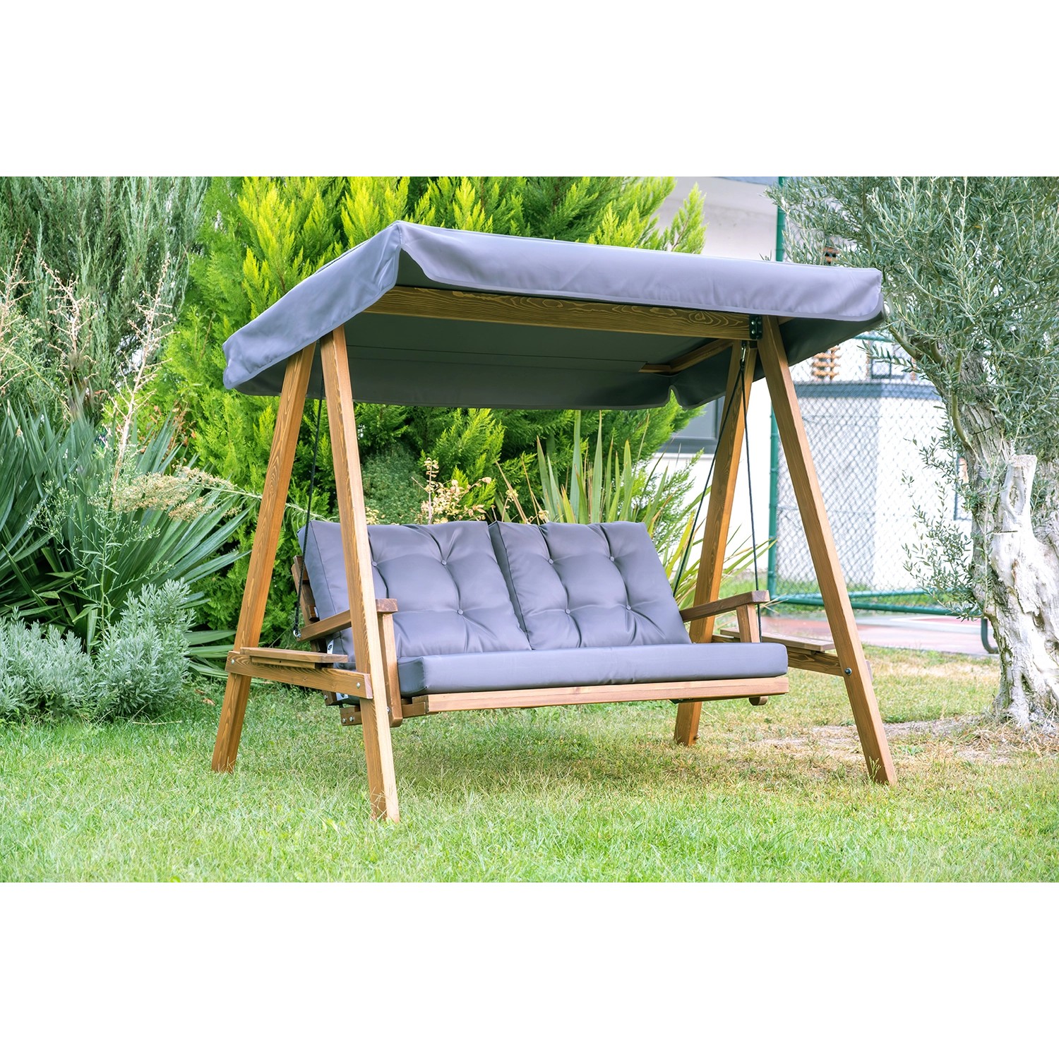 Westmann HolzHollywoodschaukel Pera 2000 Anthrazit 203 x 116 x 180 cm