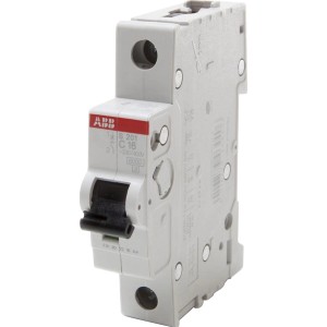 ABB Einbauautomat C16A, 1-polig. Leitungsschutzschalter für Tragschiene im Verteilerkasten.