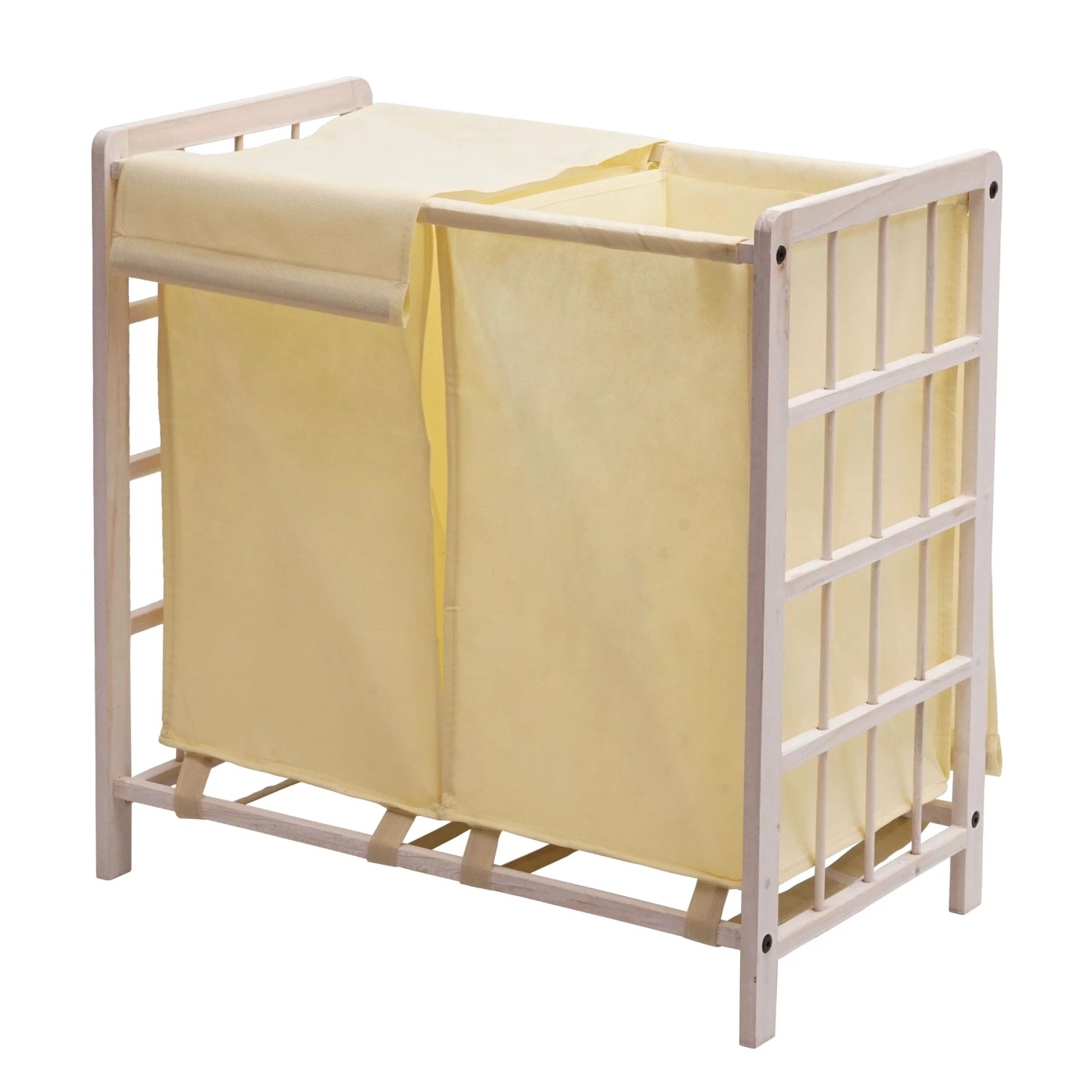 MCW Wäschesammler B60 Shabby Weiß Bezug Creme