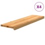 vidaXL Treppenstufen 4 Stk Hellbraun 90x30x2 cm Massivholz Eiche 3282961_3