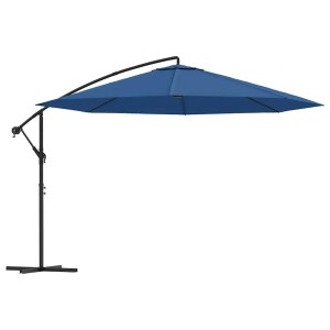 vidaXL Ampelschirm mit Aluminium-Mast 350 cm Blau 47131