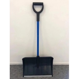 Westfalia Schneeschaufel teleskopierbar, blauer Stahlstiel, schwarze Kunststoffschaufel. Für Winterdienst.
