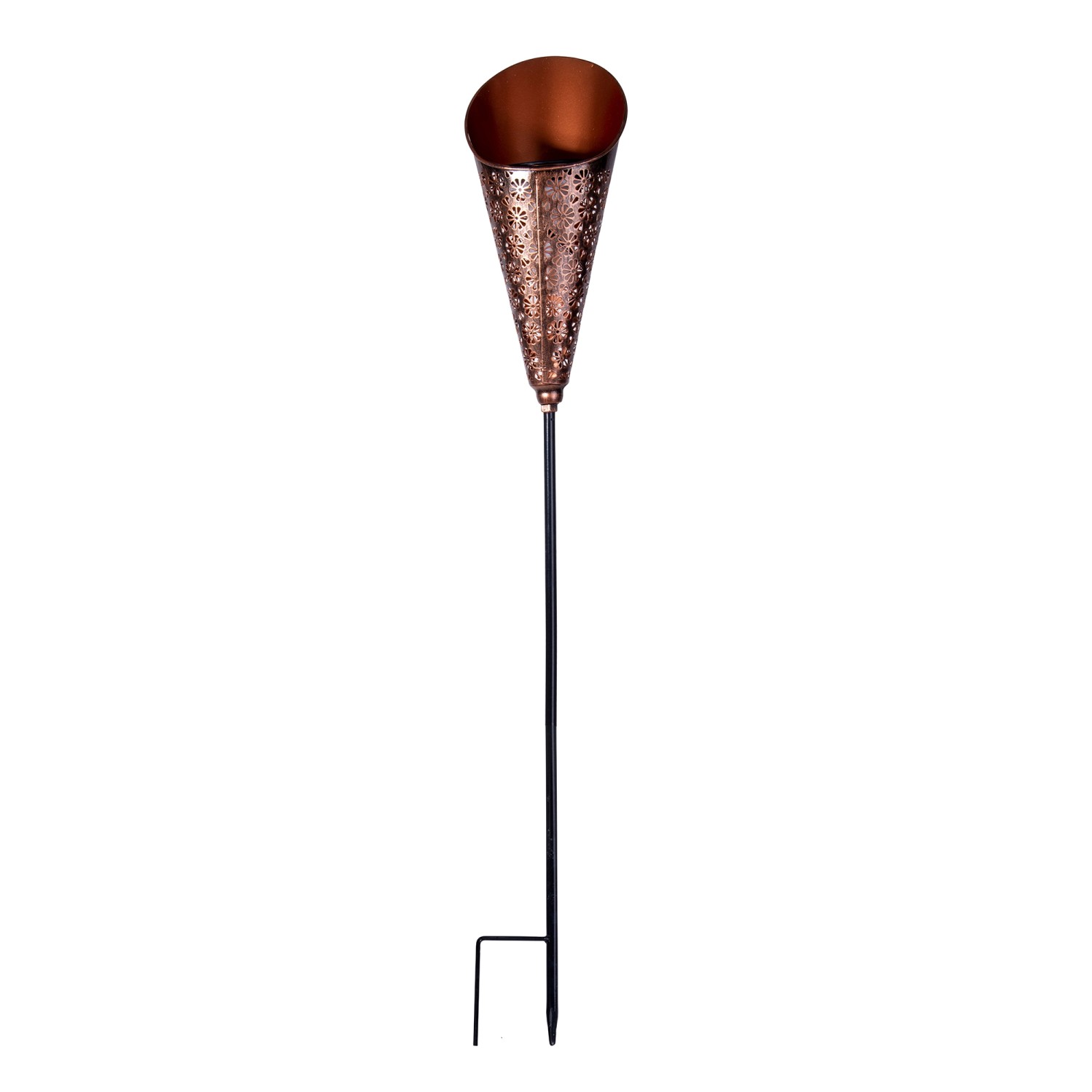 Näve LED-Solarleuchte Torch mit Erdspieß Kupfer 96 cm x 15 cm x 12,5 cm
