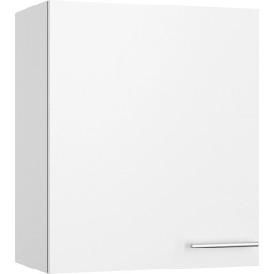 Weißer Optifit Küchen-Hängeschrank Bengt932, 60 cm breit, mit Edelstahlgriff.