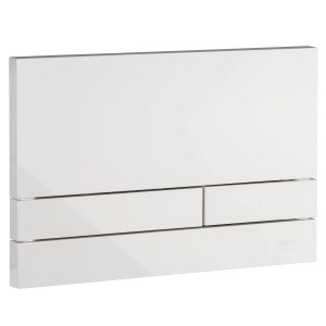 Weiße Kronenbach Betätigungsplatte Plantec 2.0 Cube 50 für WC-Spülkästen.