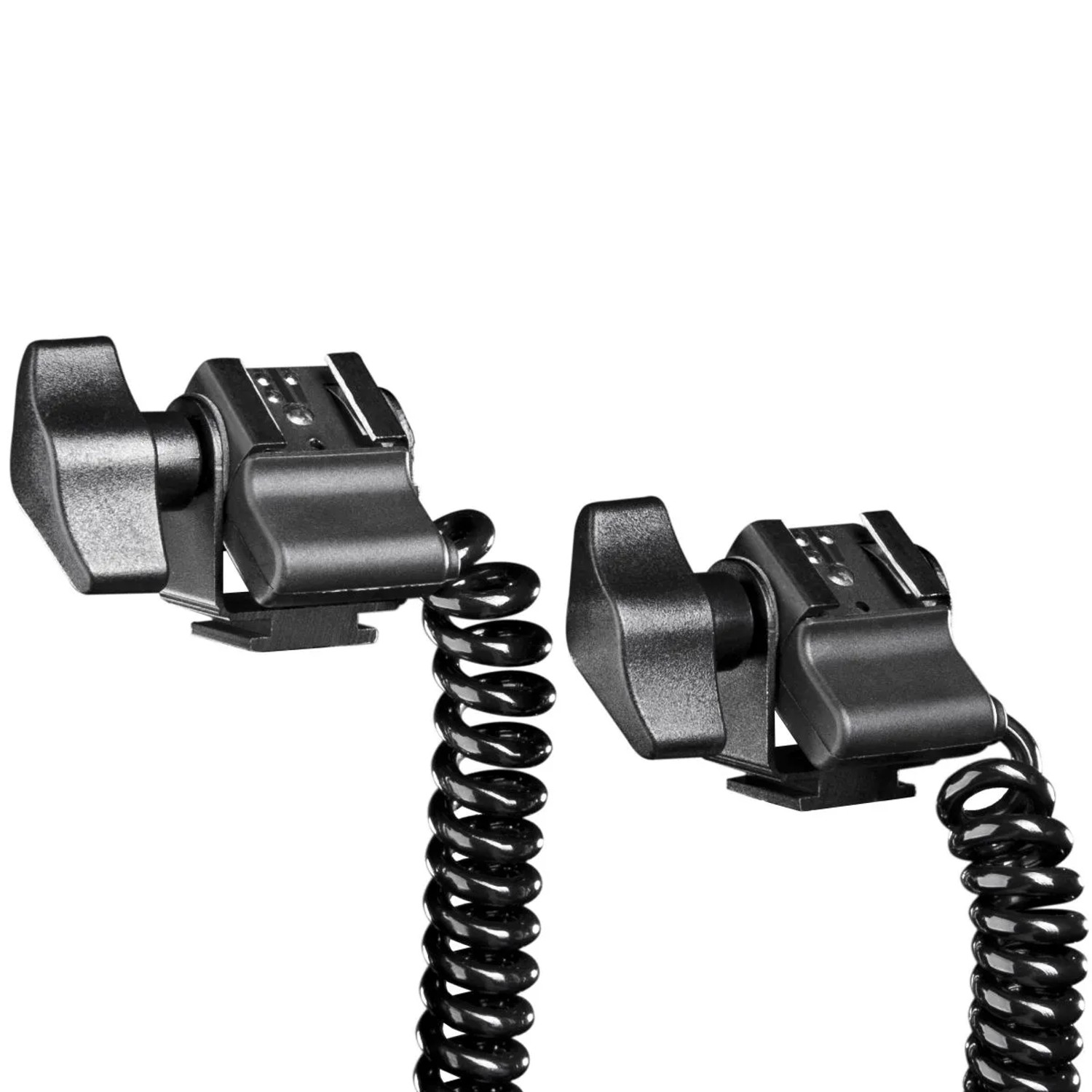 Walimex 2Fach Spiral Blitzkabel 1M F. 2 Aufsteckblitze Blitzschuhe Panasonic Slr