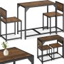 Tectake Essgruppe Milton, 3-teilig, Industrial-Design mit Tisch und 2 Stühlen
